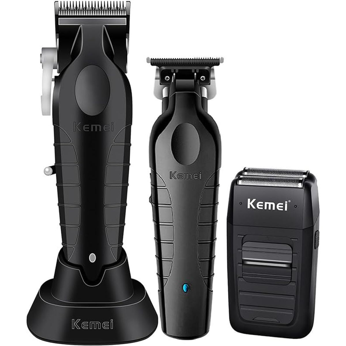 KEMEI - Super Combo Profesional Barbería Maquina Patillera Y Shaver Promo