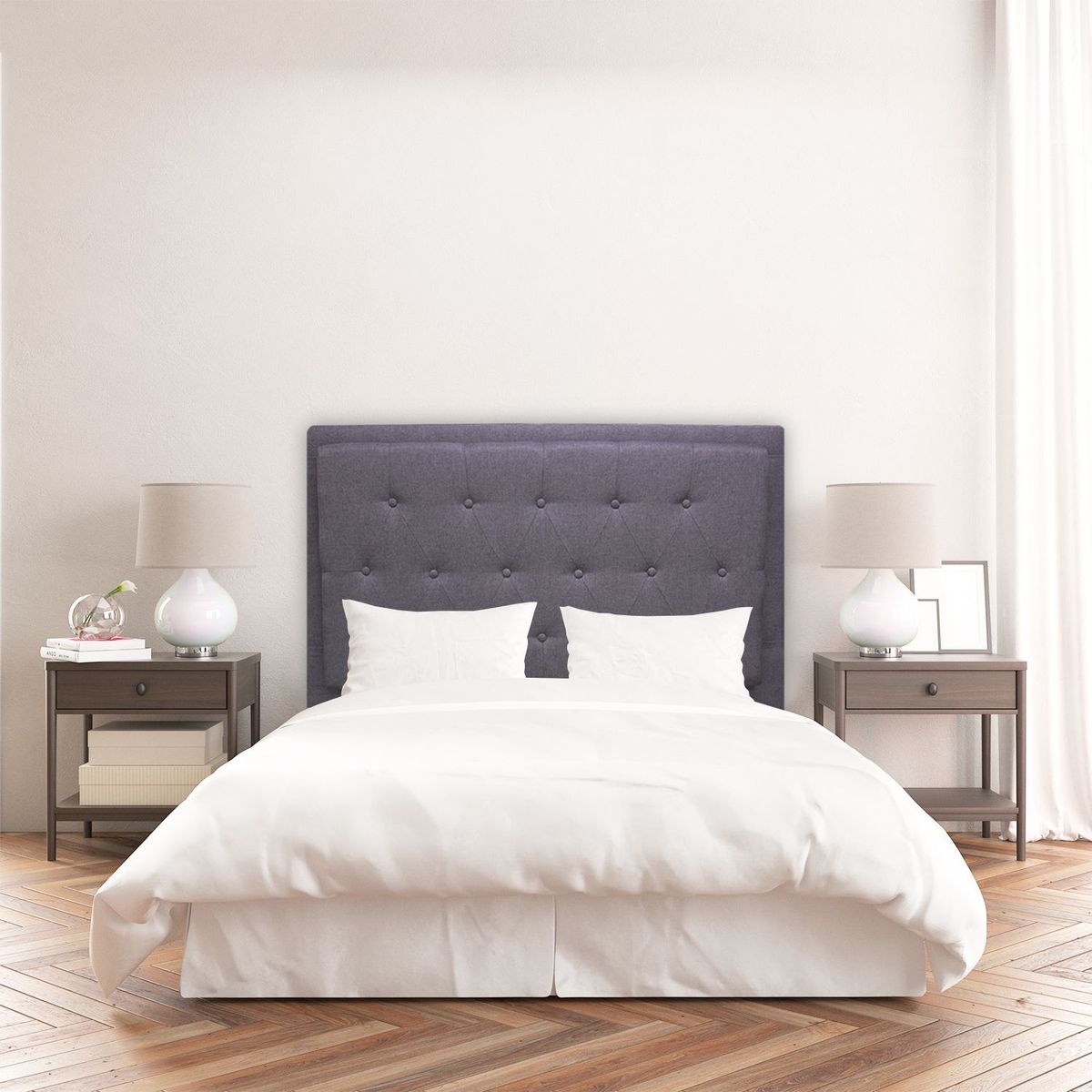 MUEBLES REM - Espaldar Kaser de piso 200 Gris Oscuro