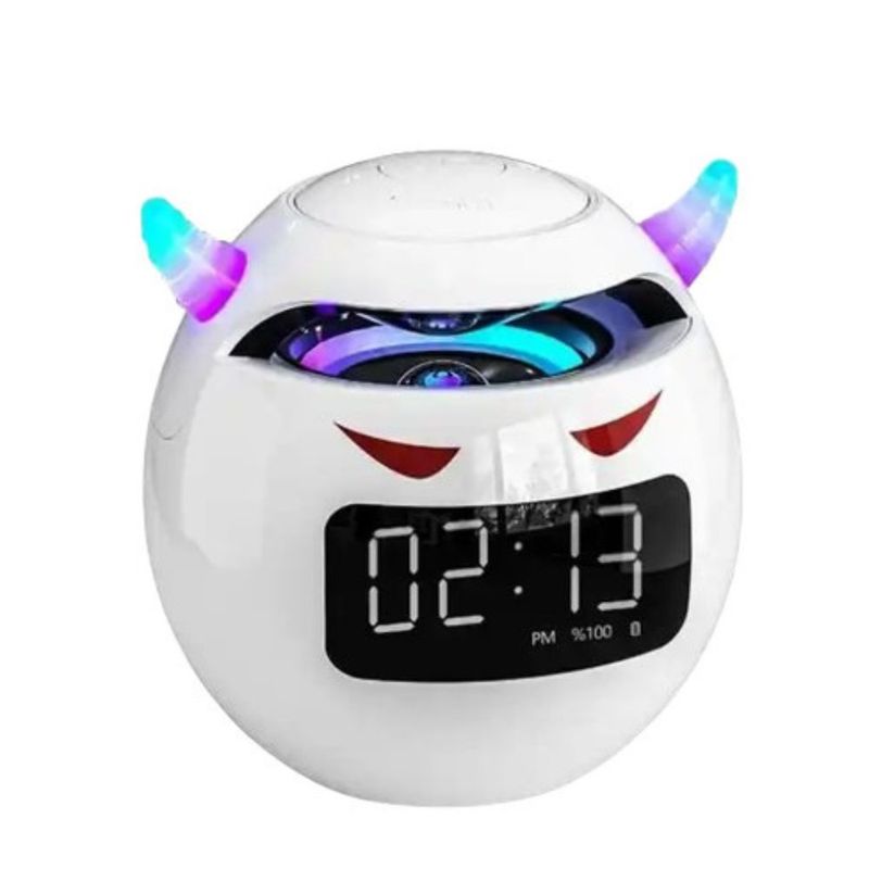 GENERICO - PARLANTE DESPERTADOR REPRODUCTOR DIABLITO BLANCO RGB
