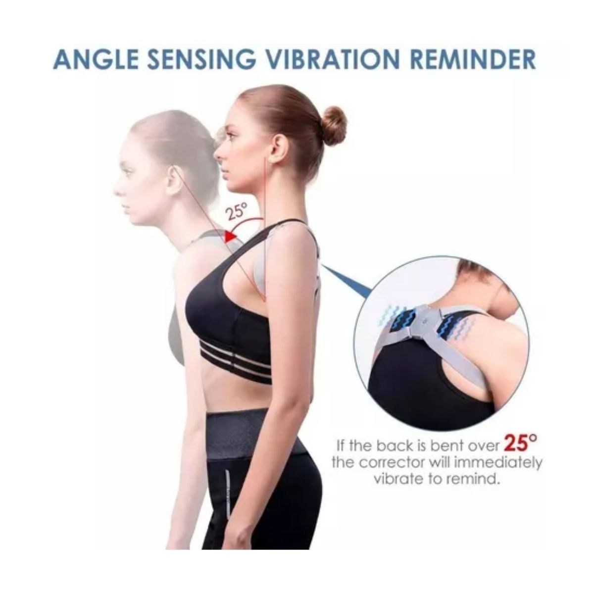 AFM - Corrector De Postura Espalda Inteligente Con Vibración