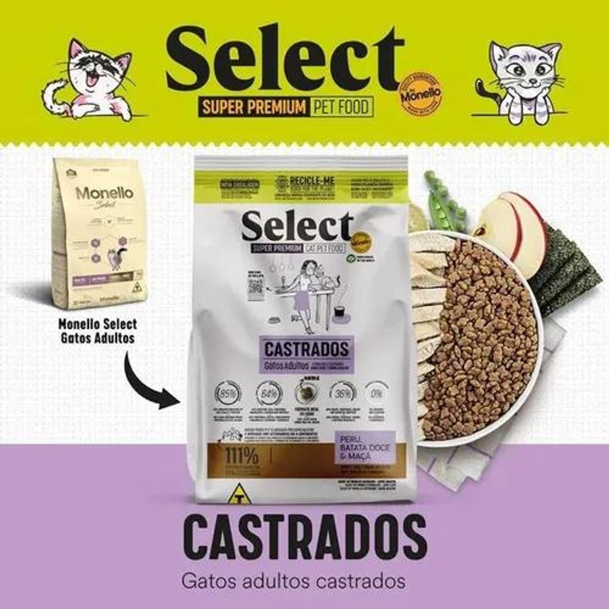 MONELLO - Monello Select Super Premium Gatos Castrados 1,5 kg