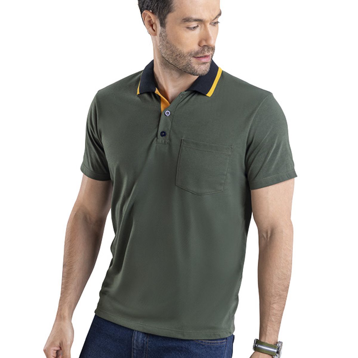 MARKETING PERSONAL - Polo Hombre Verde Militar Mp 7770