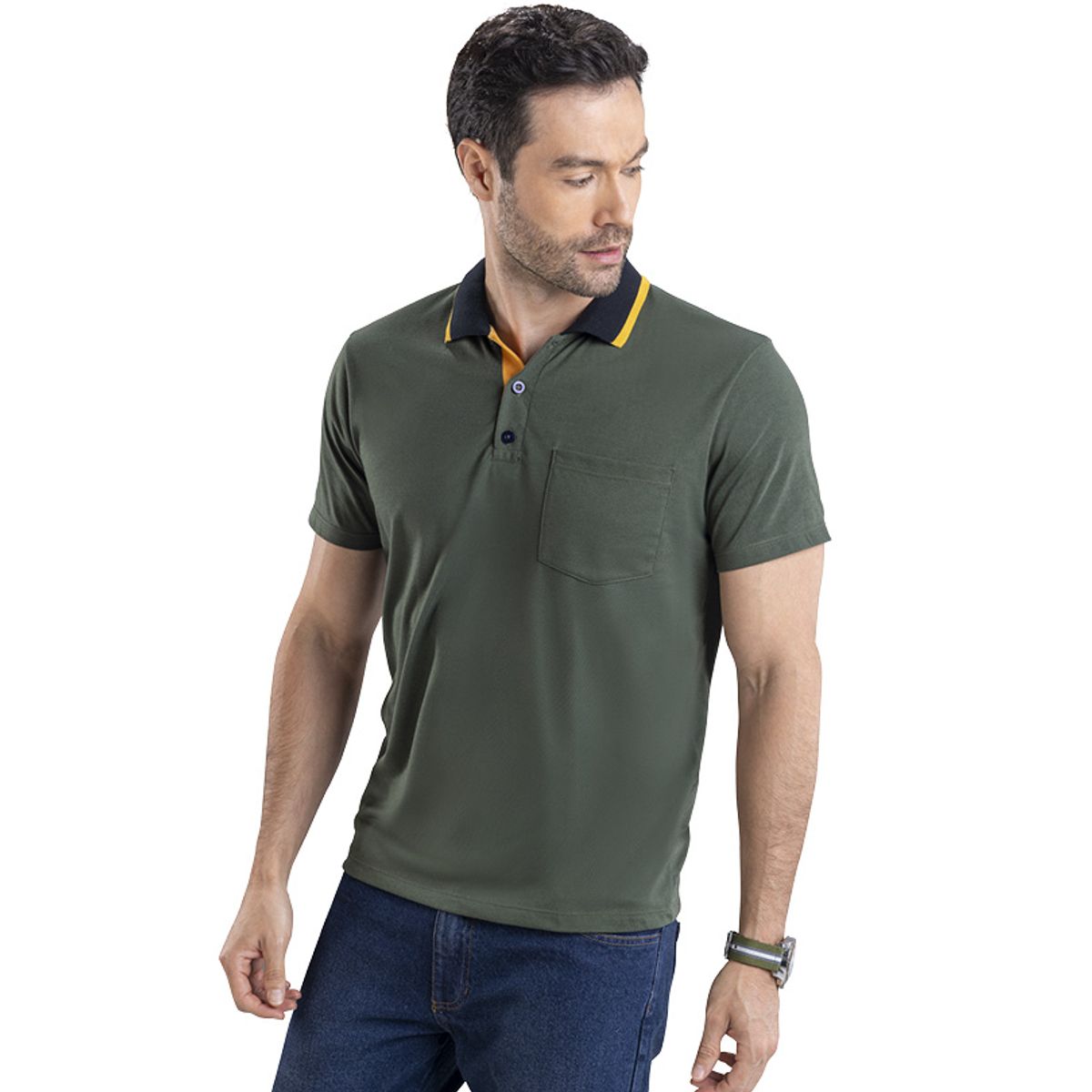 MARKETING PERSONAL - Polo Hombre Verde Militar Mp 7770