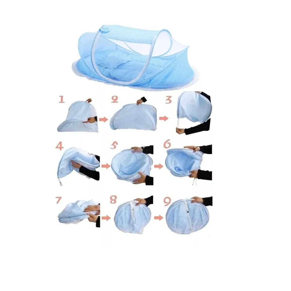 MUNDO BEBE - Toldillo Mosquitero Plegable Bebe Acolchado Niña Niño