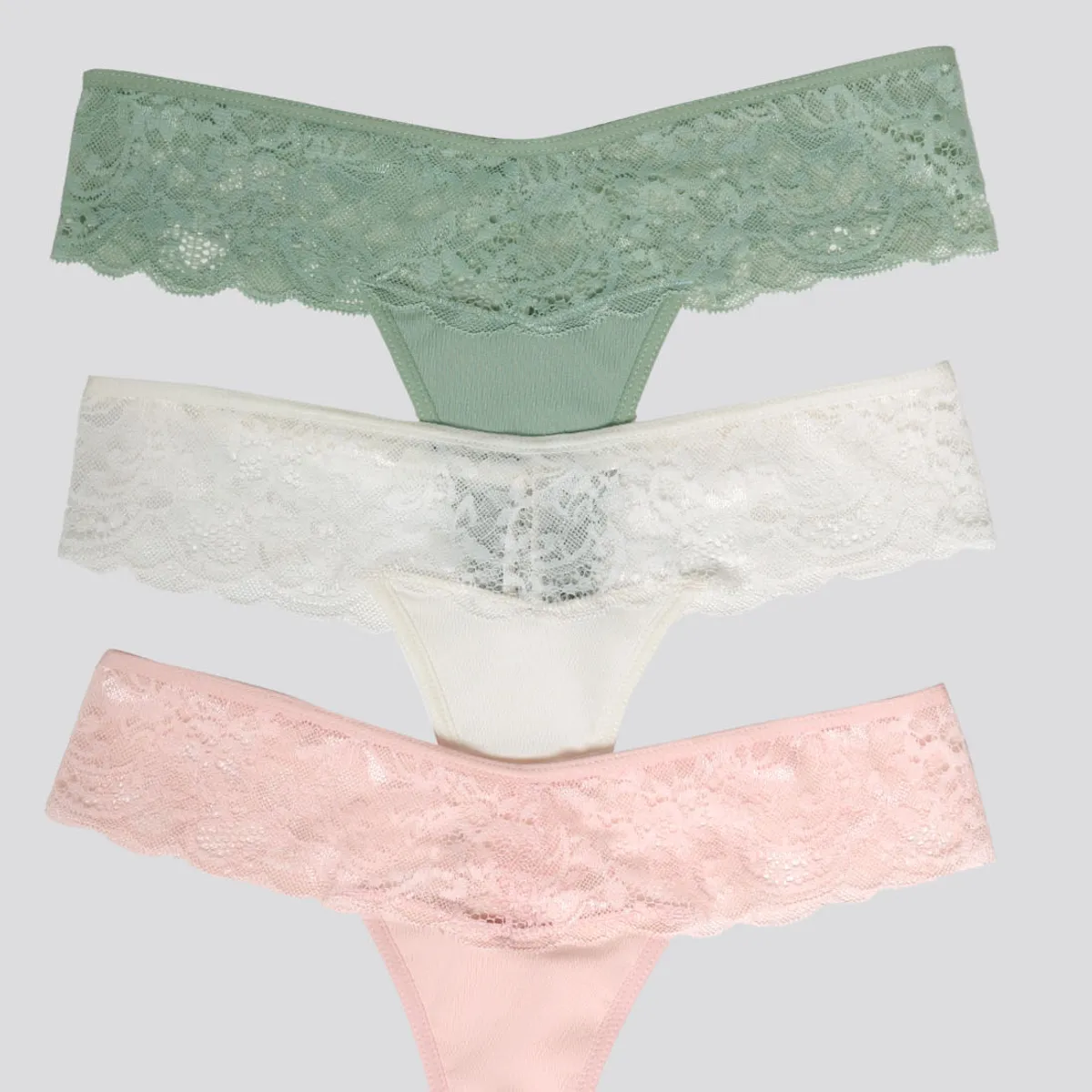 FORMAS INTIMAS - Brasilera Paq X3 Mujer Verde Oliva/Marfil/Rosa FI 34542