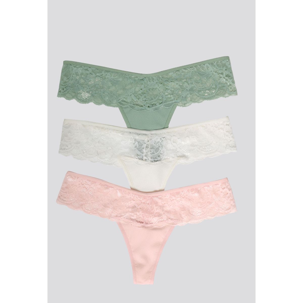 FORMAS INTIMAS - Brasilera Paq X3 Mujer Verde Oliva/Marfil/Rosa FI 34542