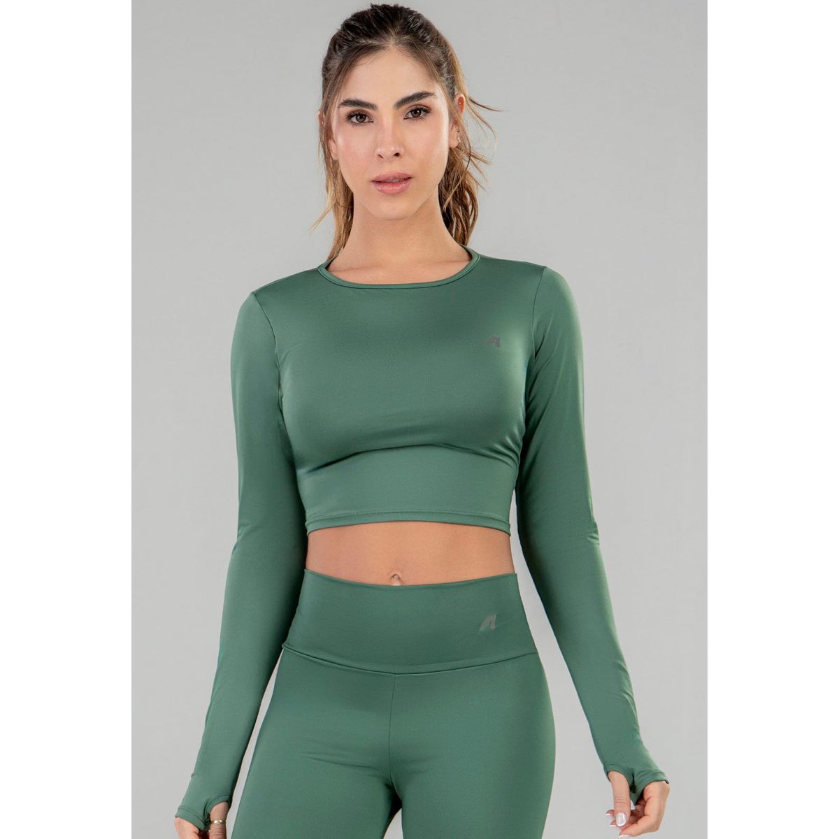 FORMAS INTIMAS - Crop Top Mujer Verde Musgo FI 7762