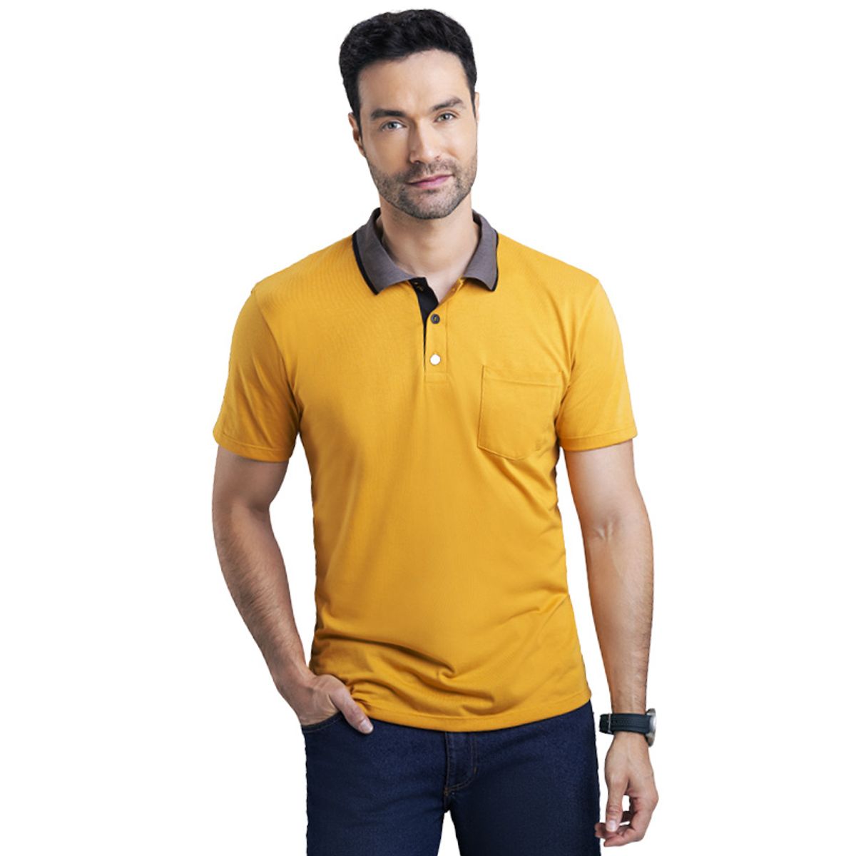 MARKETING PERSONAL - Polo Hombre Mostaza Mp 7770