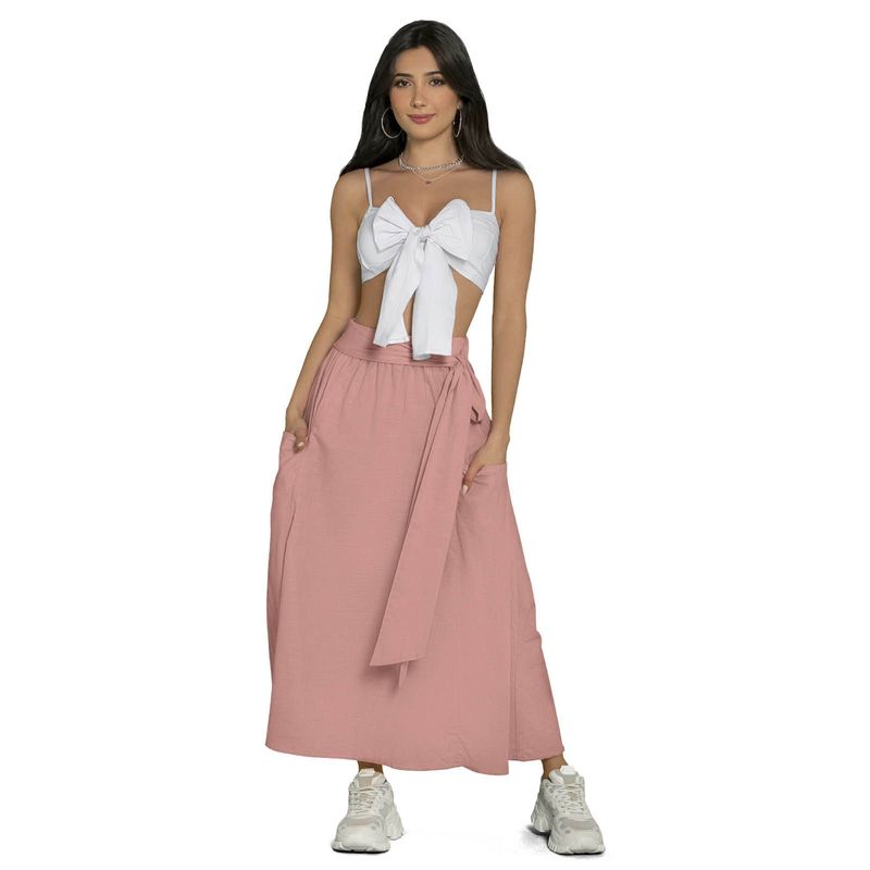 ATYPICAL - Falda Larga Mujer Palo De Rosa Atypical 88376