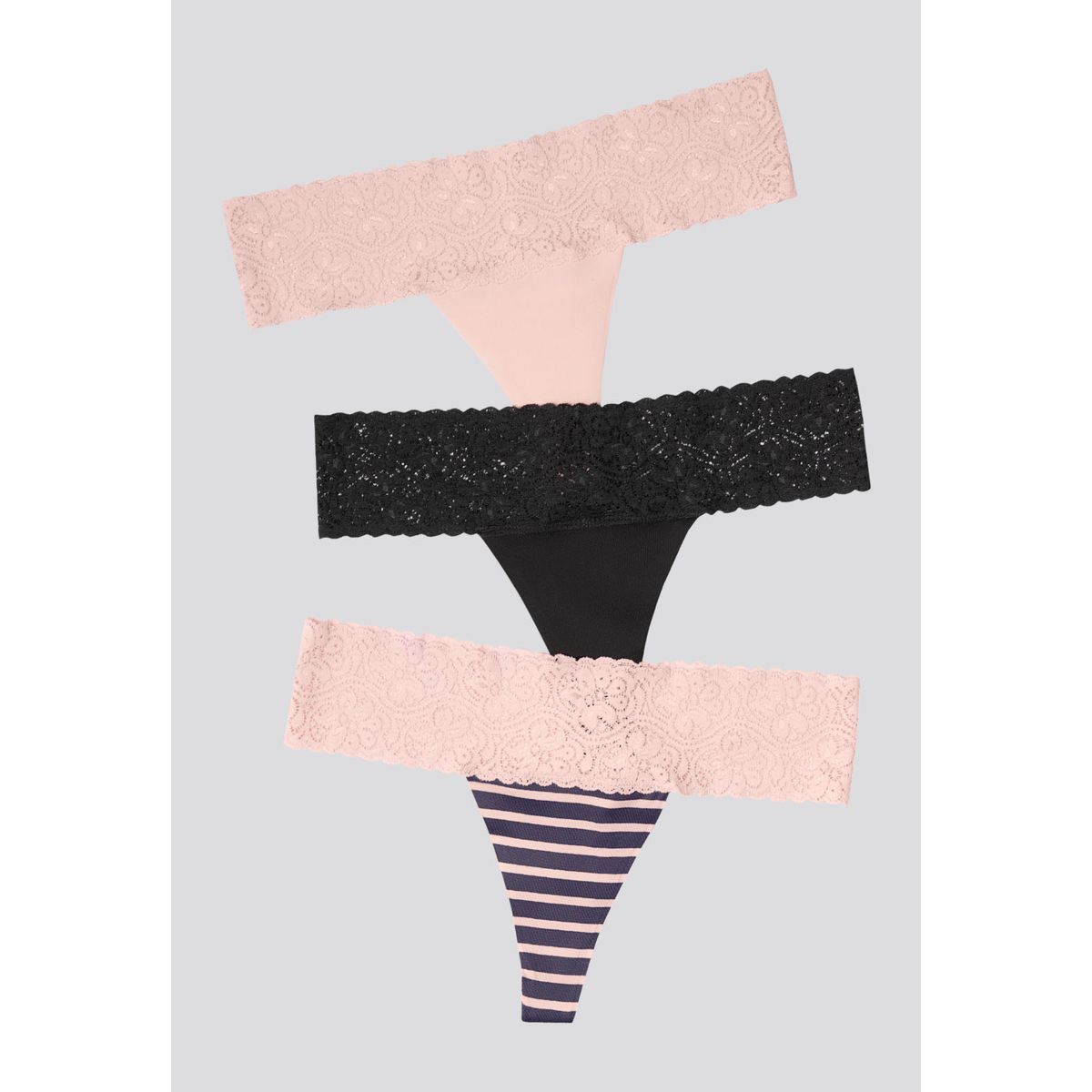 FORMAS INTIMAS - Brasilera Paq X3 Mujer Negro/Rosa/Estampado FI 96215