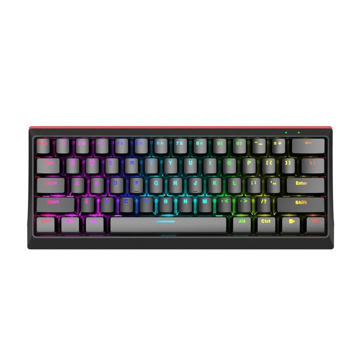 GAMER TECH - Teclado Mecánico Gamer Gmt-962r 60% Switch Rojo
