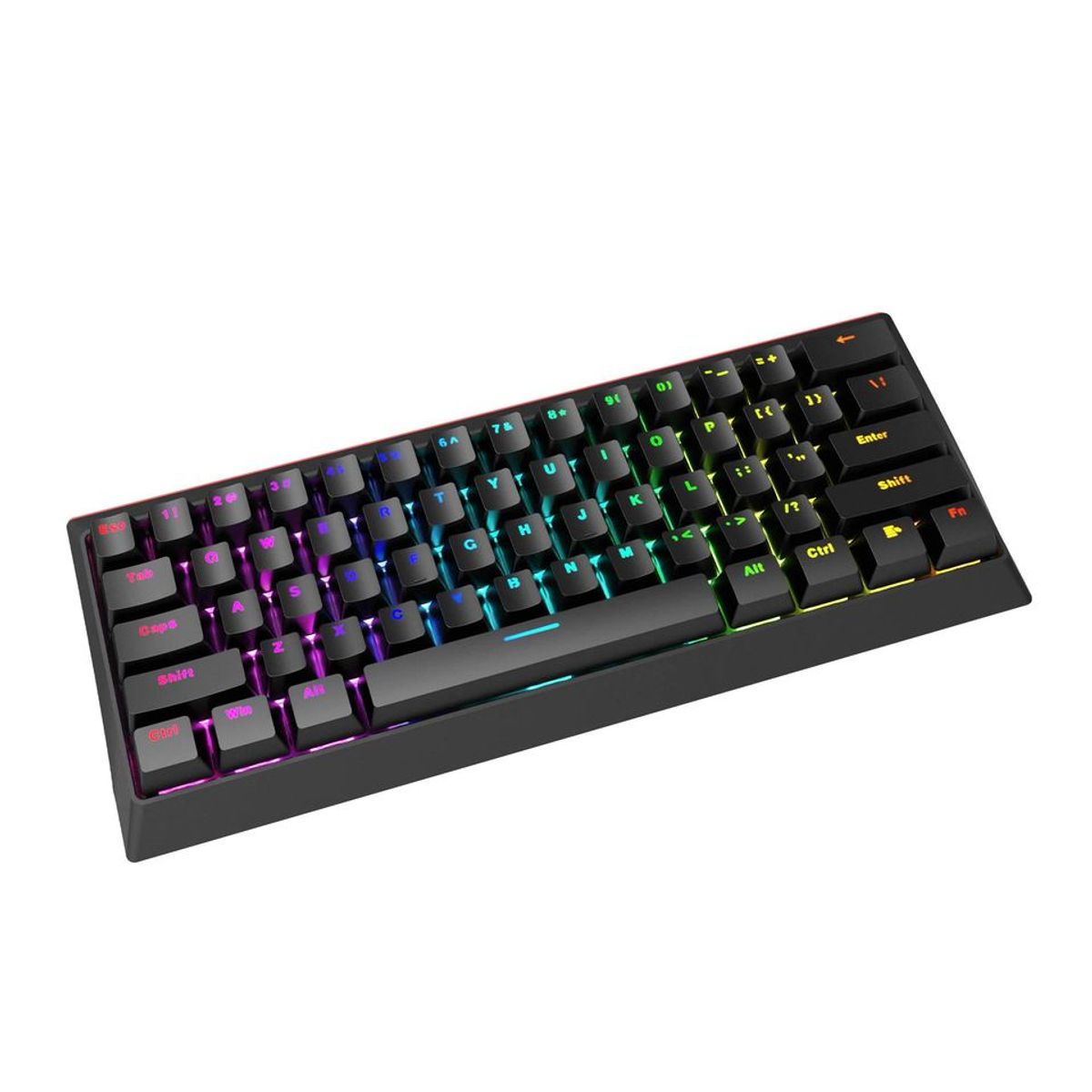GAMER TECH - Teclado Mecánico Gamer Gmt-962r 60% Switch Rojo