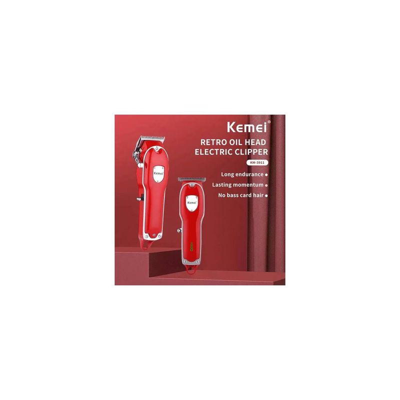 KEMEI - Super Combo Profesional Barbería Maquina Y Patillera Oferta