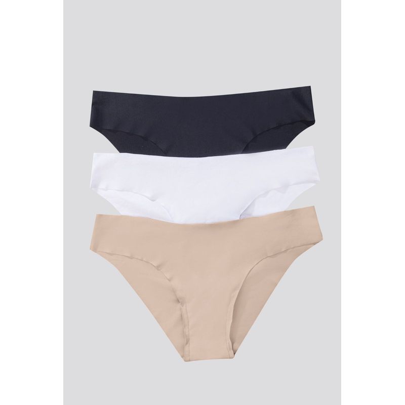 FORMAS INTIMAS - Panty Paq X3 Mujer Piel/Negro/Blanco FI 16970