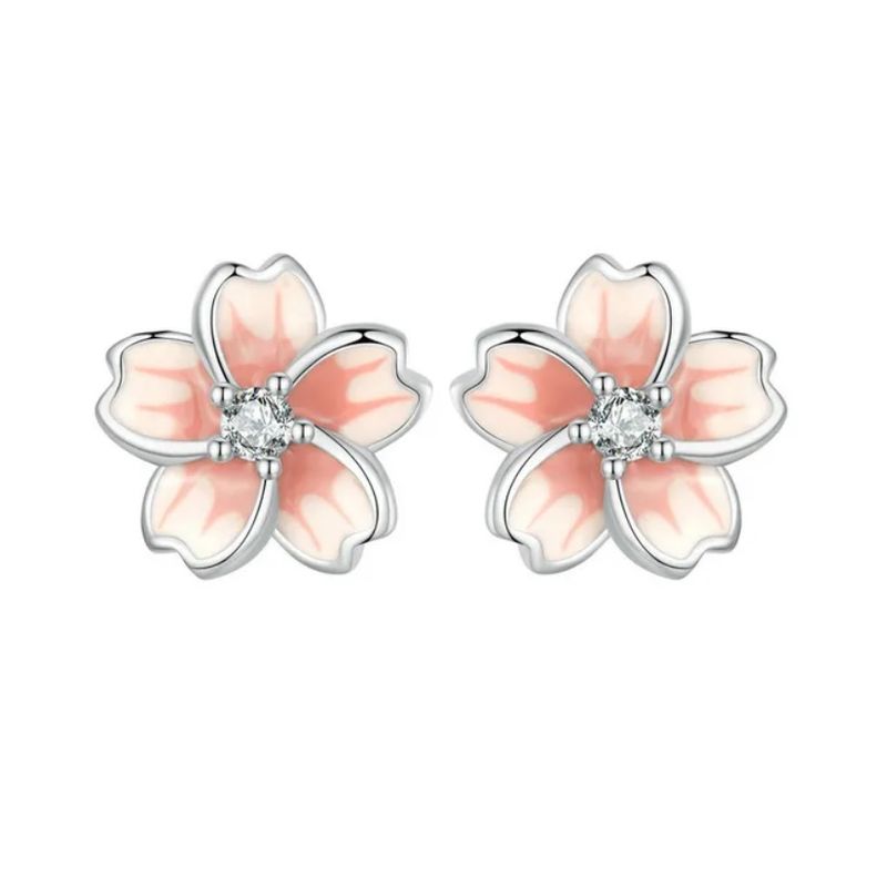 GENERICO - Aretes Topos Flor Otoño Para Niña O Mujer Fabricados En Plata 925