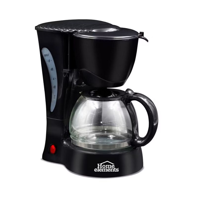 HOME ELEMENTS - Cafetera eléctrica home elements 6 tazas HE7025-Negro.