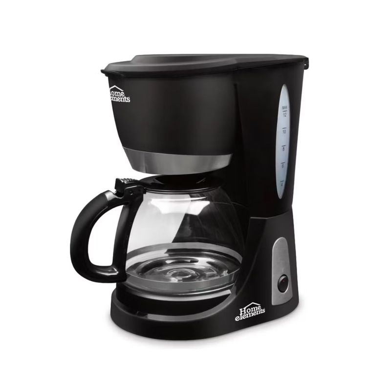 HOME ELEMENTS - Cafetera Eléctrica Home Elements 12 Tazas HE-7031A Negro.