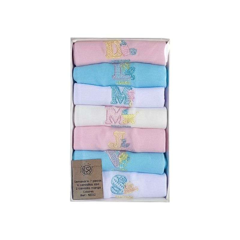 EL ROPERO DE SARITA - Semana de Ensueño: Set Semanario 7 Piezas Rosado Agua.