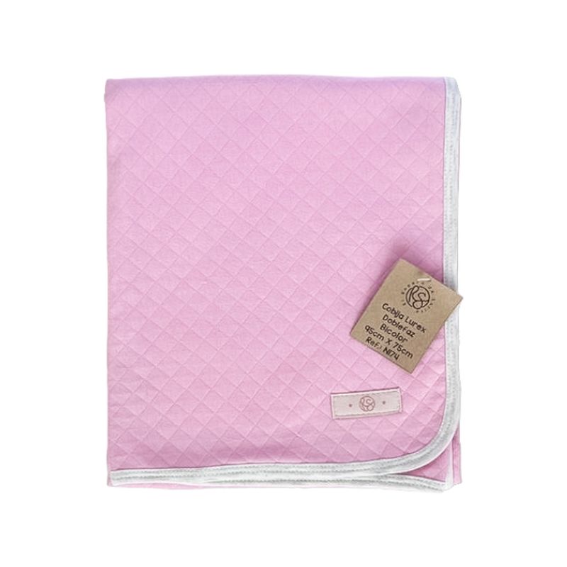 EL ROPERO DE SARITA - Destellos Nocturnos Rosado - Cobija Lurex Acolchado Doble