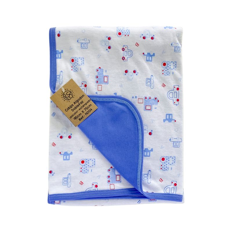 EL ROPERO DE SARITA - Ensueños Estampados Celeste - Cobija Doble Estampada