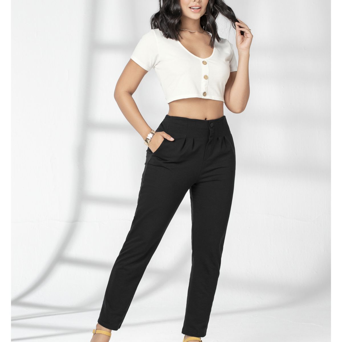 MARKETING PERSONAL - Pantalón Mujer Negro Mp 1785