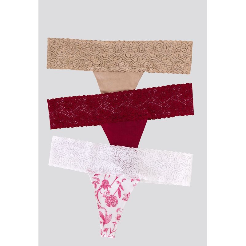 FORMAS INTIMAS - Brasilera Paq X3 Mujer Cereza/Mocca/Estampado FI 96215