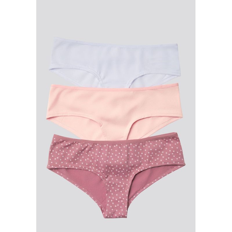 FORMAS INTIMAS - Cachetero Paq X3 Mujer Rosa/Blanco/Estampado FI 96589