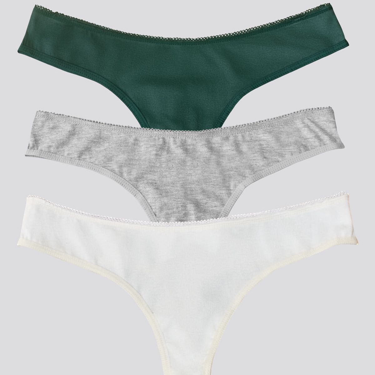 FORMAS INTIMAS - Brasilera Paq X3 Mujer Verde/Gris Jaspe/Blanco FI 96636