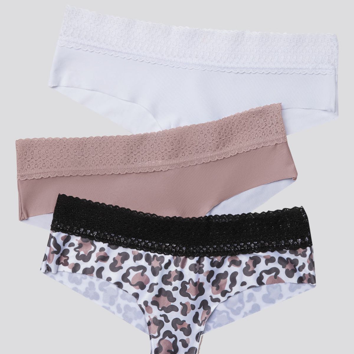 FORMAS INTIMAS - Cachetero Paq X3 Mujer Rosa Malva/Blanco/Estampado FI 96631