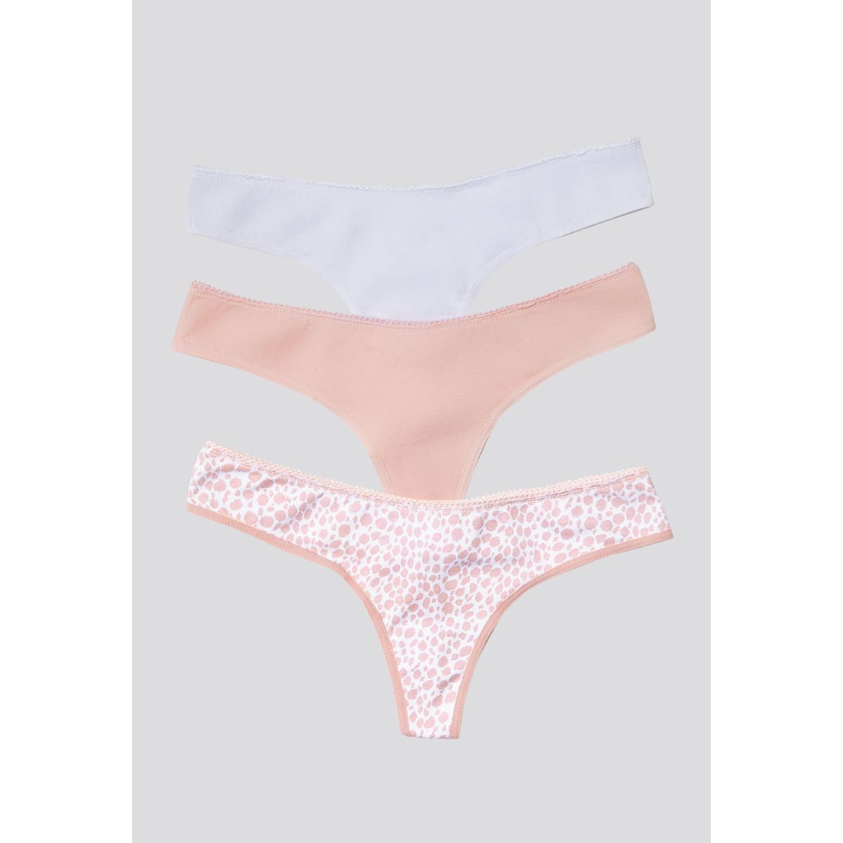 FORMAS INTIMAS - Brasilera Paq X3 Mujer Blanco/Rosa/Estampado FI 96636