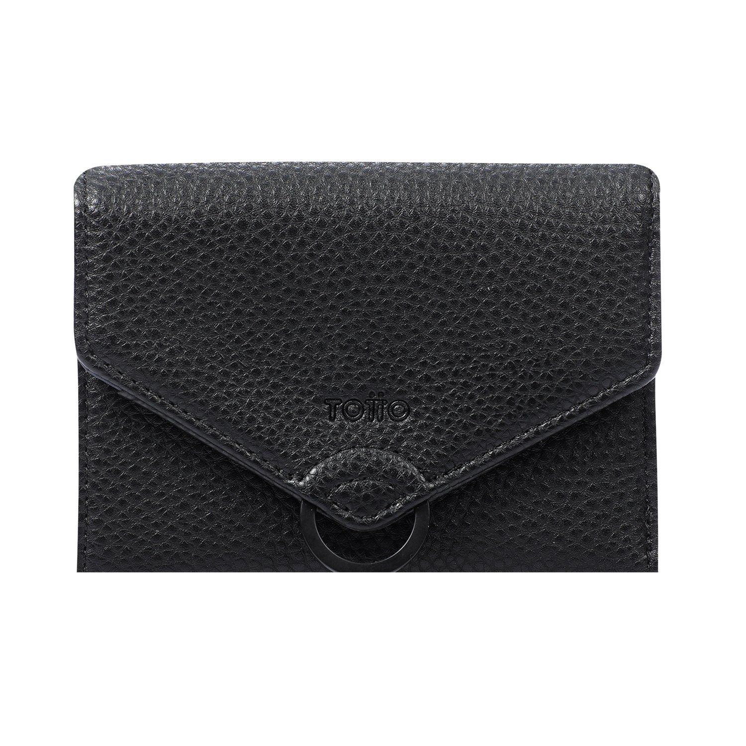 Cancri Billeteras Totto Dama Billetera Texture Var Negra Mediana TOTTO