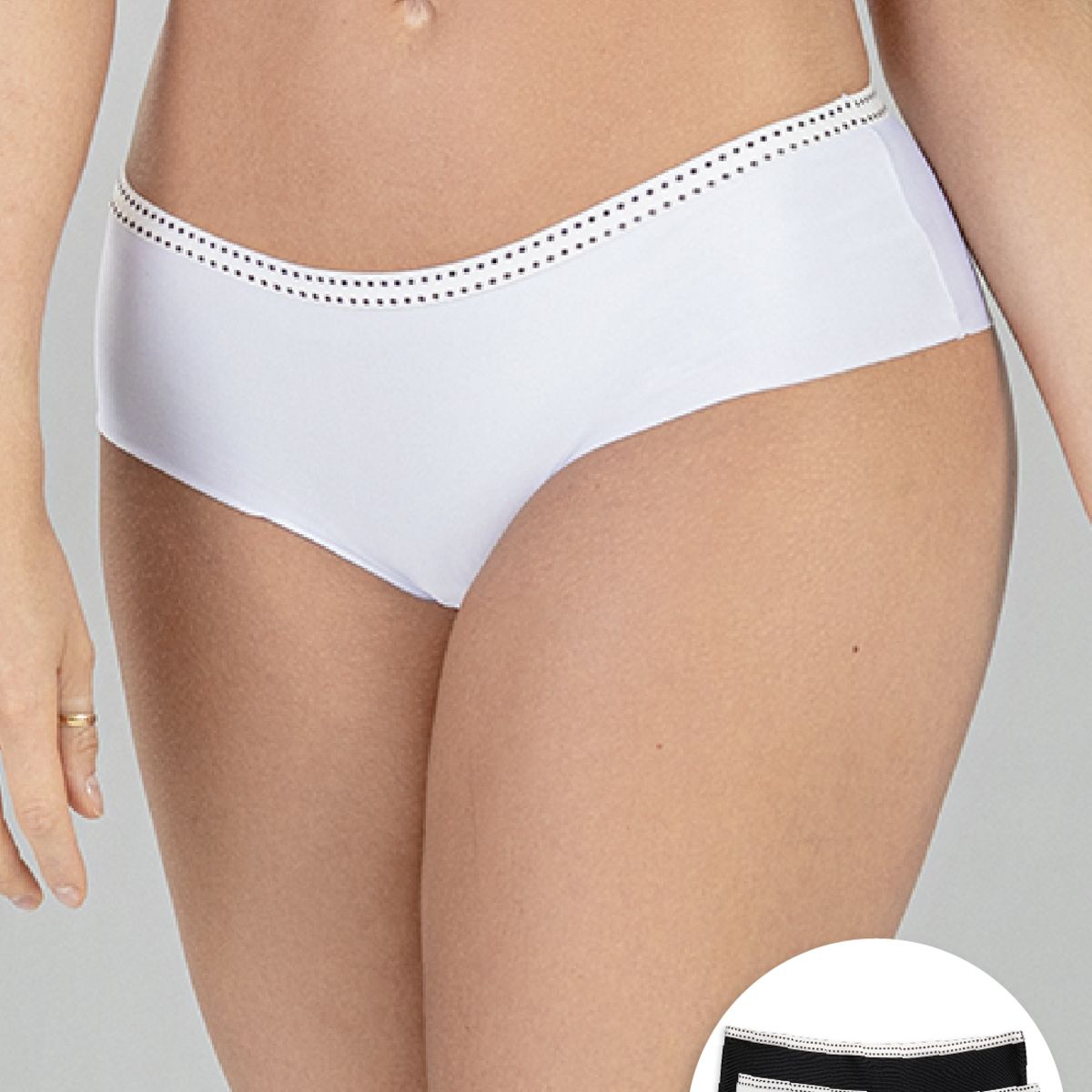 FORMAS INTIMAS - Cachetero Paq X2 Mujer Negro/Blanco FI 16965