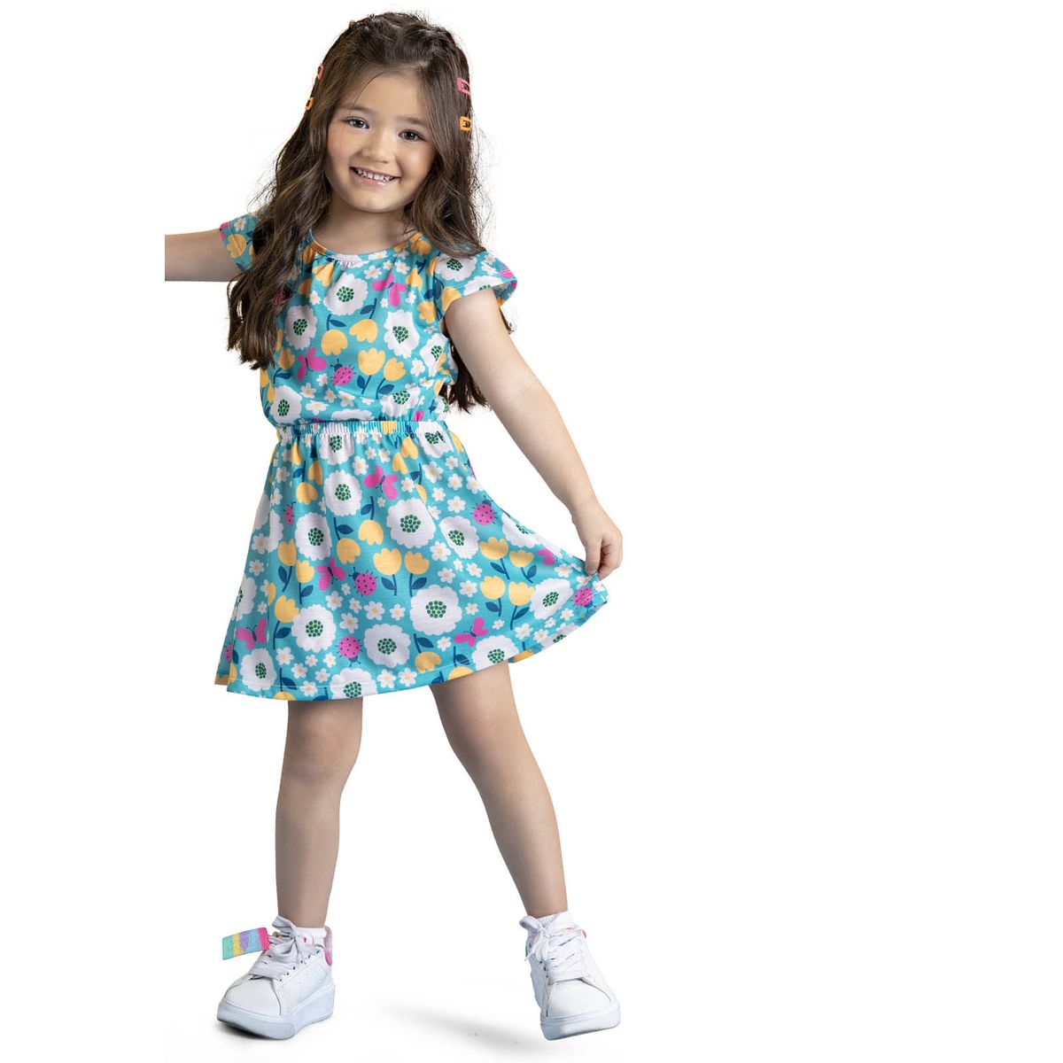 MARKETING PERSONAL - Vestido Infantil Azul Turquesa Mp 9933