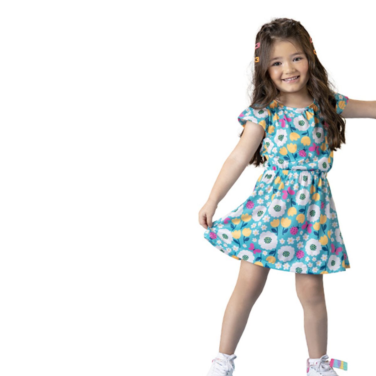 MARKETING PERSONAL - Vestido Infantil Azul Turquesa Mp 9933