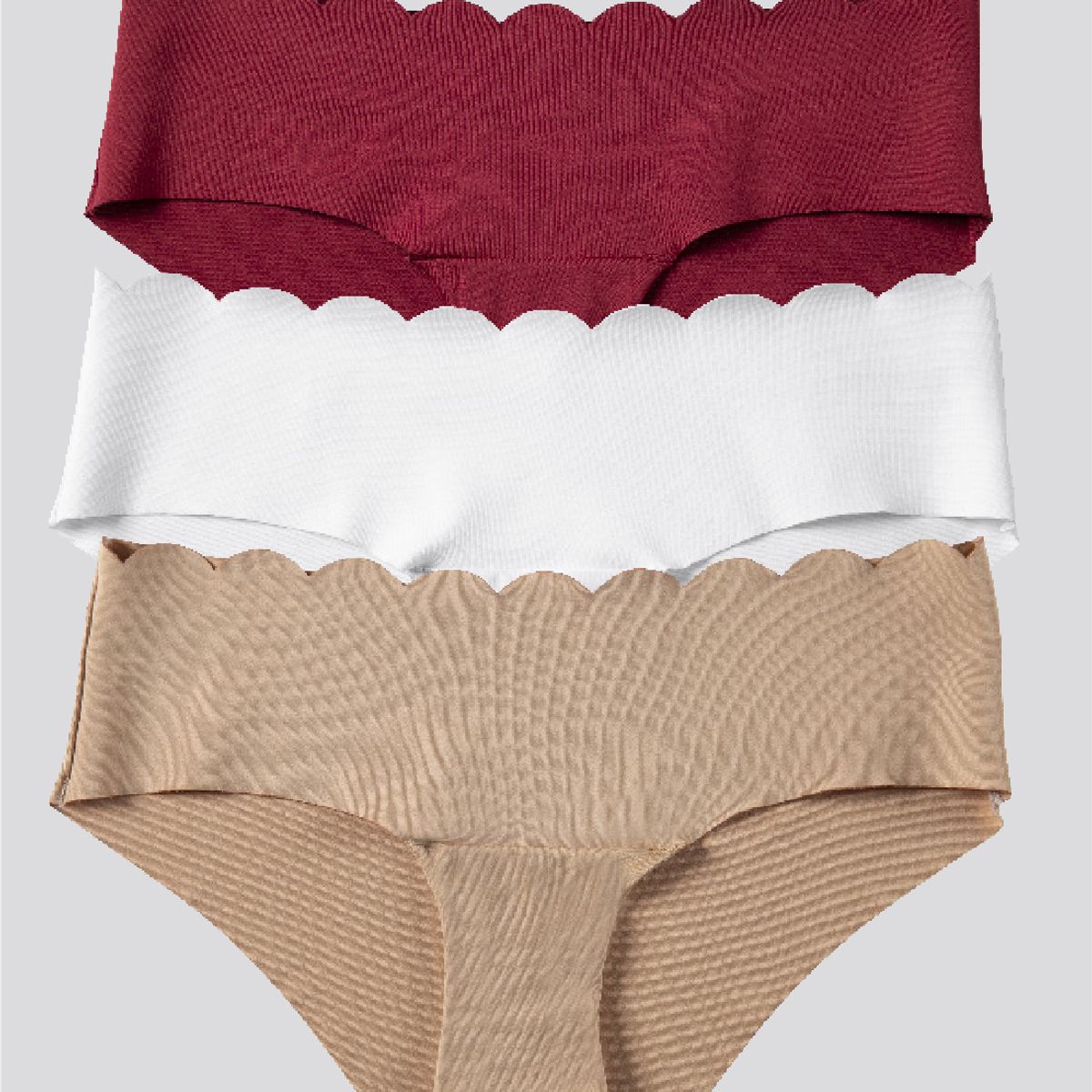 FORMAS INTIMAS - Cachetero Paq X3 Mujer Blanco/Caramelo/Vino FI 91000