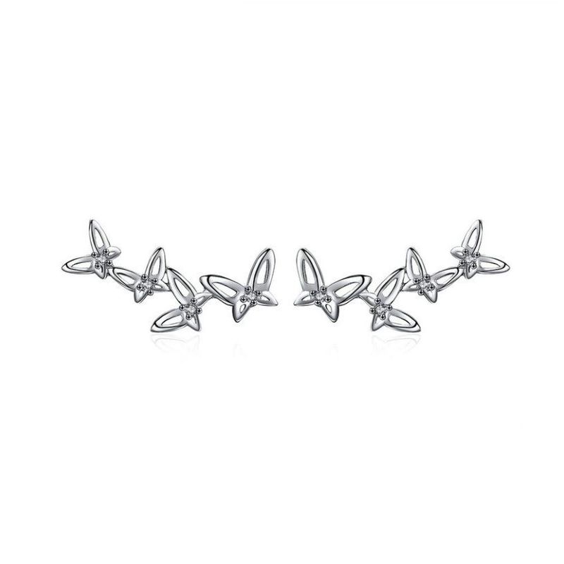ALHAJAS - Aretes Elegantes Para Mujer Mariposas Circones Fabricados En Plata 925_.