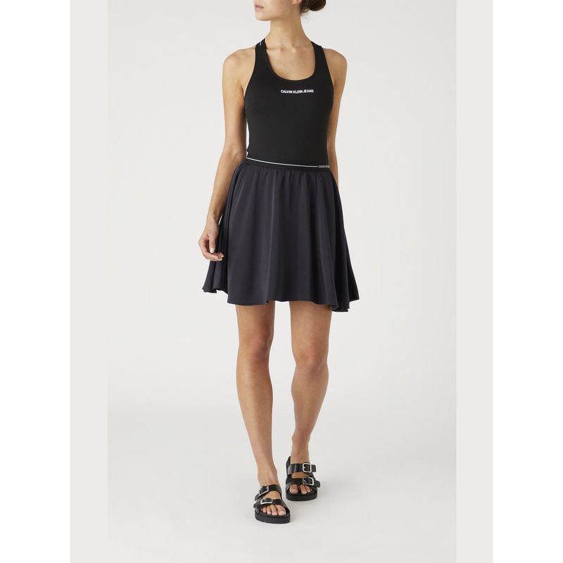 CALVIN KLEIN - Minifalda De Satén Reciclado Negro Calvin Klein