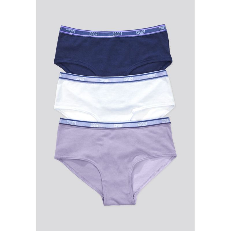 FORMAS INTIMAS - Cachetero Paq X3 Infantil Azul Oscuro/Blanco/Lila FI 87474