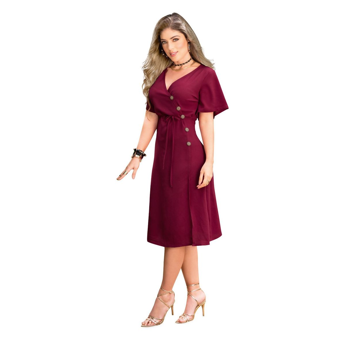 MARKETING PERSONAL - Vestido Corto Para Mujer Vinotinto MP