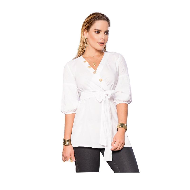 MARKETING PERSONAL - Blusón Para Mujer Blanco MP