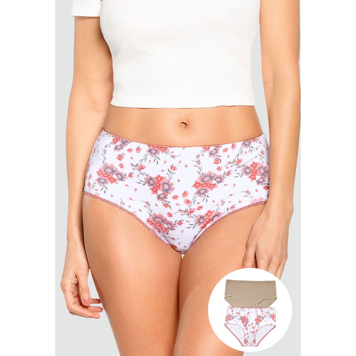 FORMAS INTIMAS - Panty Paq X2 Mujer Piel/Estampado FI 96471
