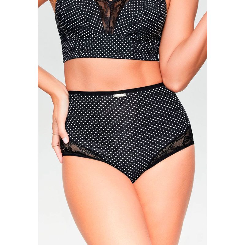 FORMAS INTIMAS - Panty Mujer Negro Estampado FI 88162