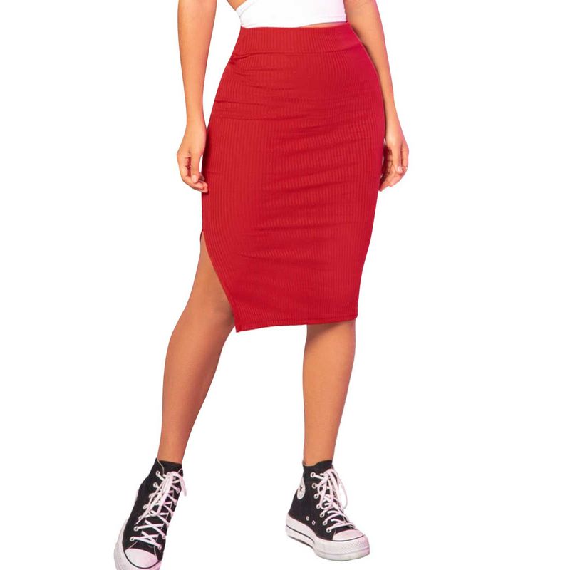 ATYPICAL - Falda Larga Mujer Rojo Atypical 34748