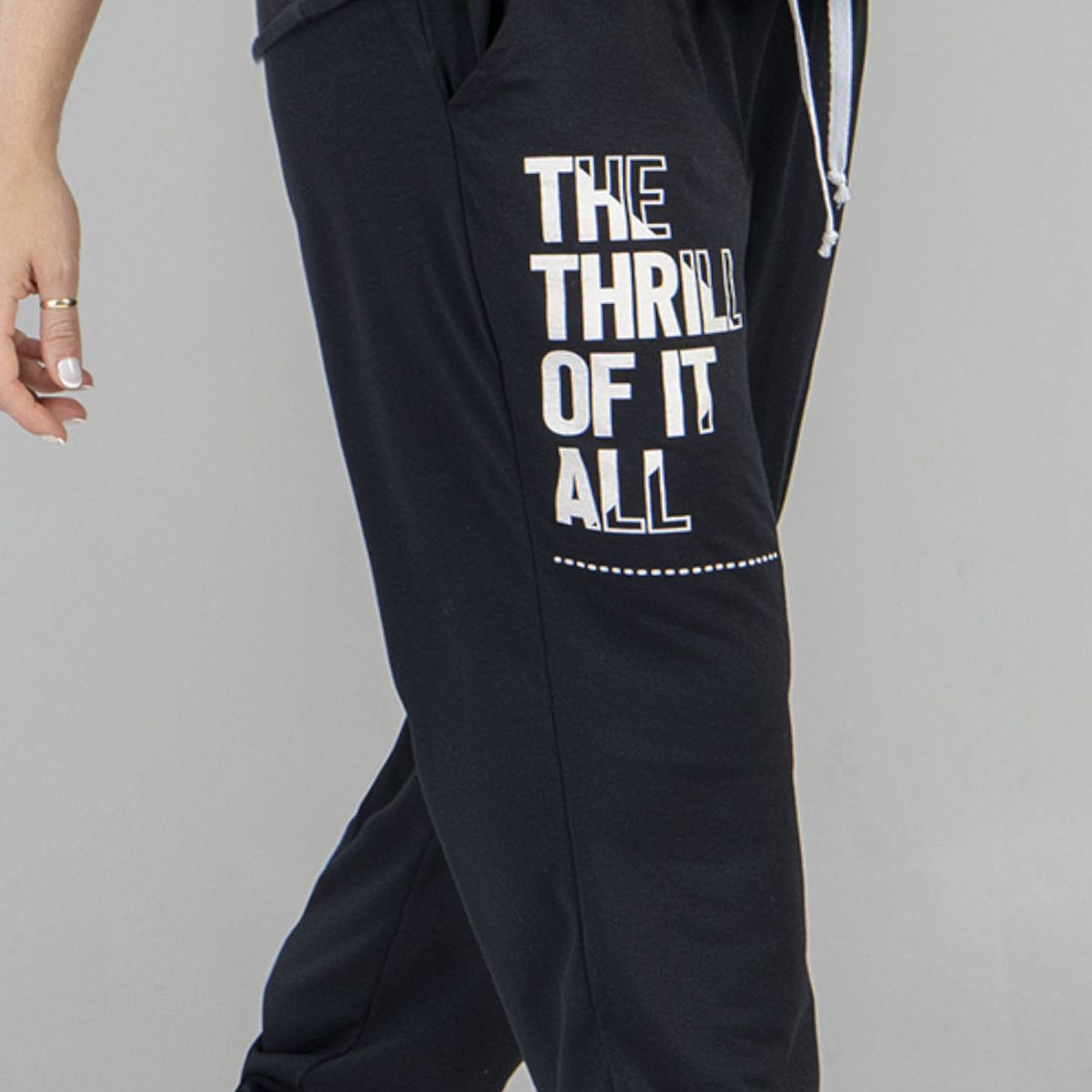 FORMAS INTIMAS - Pantalón Sudadera Mujer Negro FI 5566