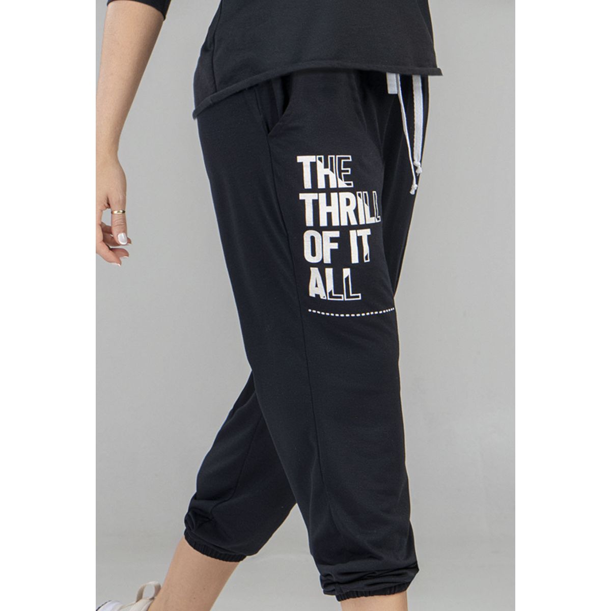 FORMAS INTIMAS - Pantalón Sudadera Mujer Negro FI 5566