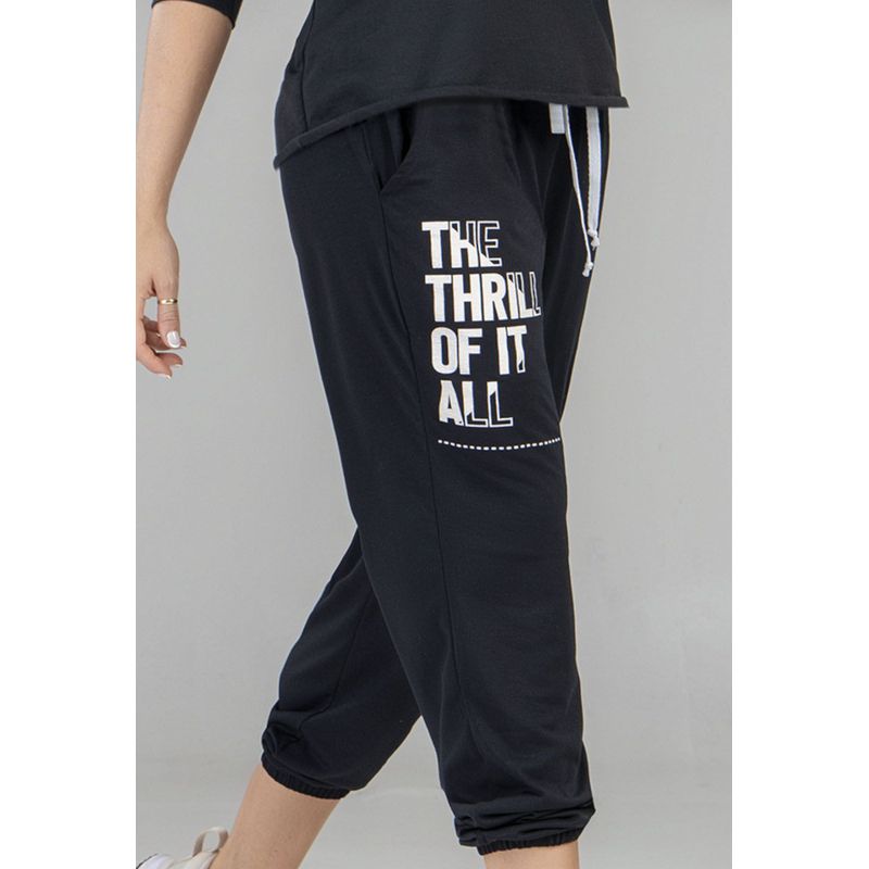 FORMAS INTIMAS - Pantalón Sudadera Mujer Negro FI 5566
