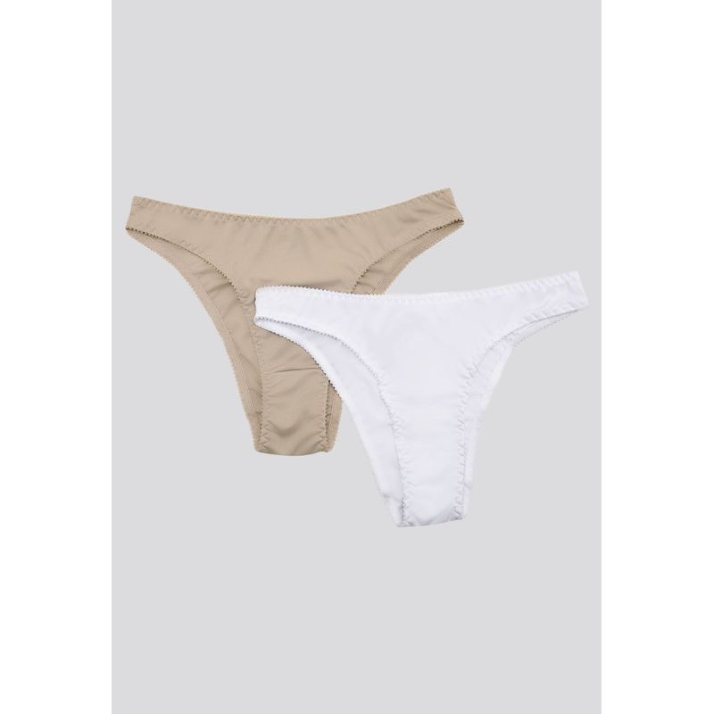FORMAS INTIMAS - Panty Paq X2 Mujer Blanco/Piel FI 96635