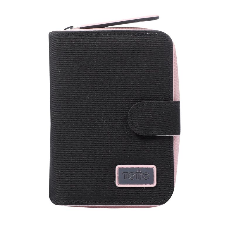 TOTTO - Billetera Mycro Twil Negra mediana
