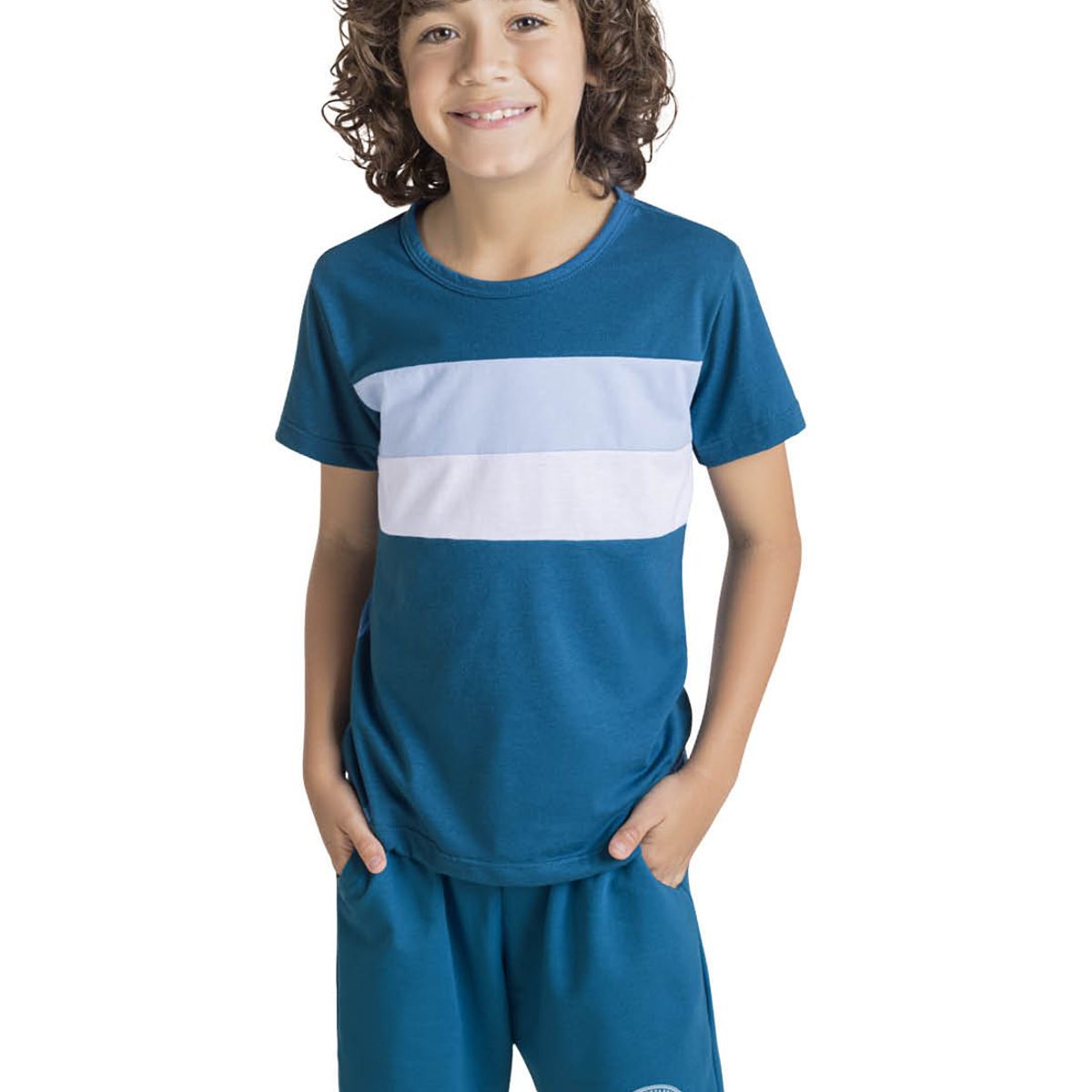 MARKETING PERSONAL - Bermuda Infantil Azul Petróleo Mp 1872