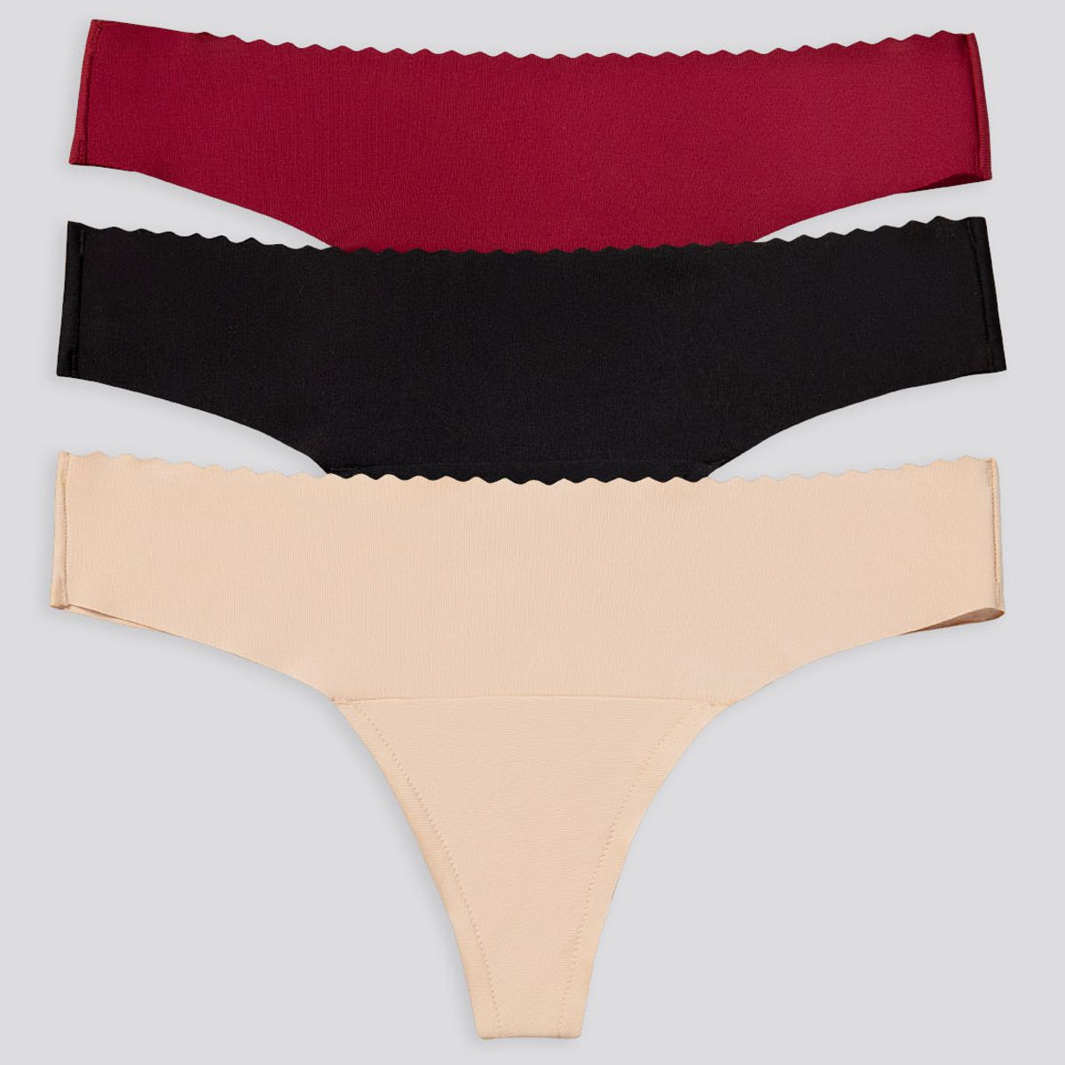 FORMAS INTIMAS - Brasilera Paq X3 Mujer Piel/Negro/Vino FI 16969